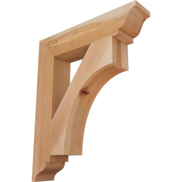 3.5 in. x 24 in. x 20 in. Western Red Cedar Westlake Traditional Smooth Bracket
