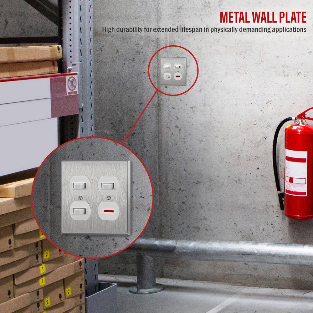 2-Gang Stainless Steel Duplex Outlet Wall Plate