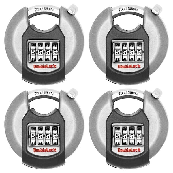 Crab Combo, 2-3/4 in. 4-Dial Combination Discus Padlock with Shroud (4-Pack)