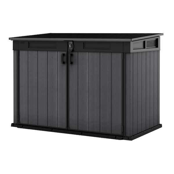 Keter Cortina Mega 6.2 ft. W x 3.6 ft. D Durable Resin Plastic Storage Shed with Flooring Grey (22.4 sq. ft.)