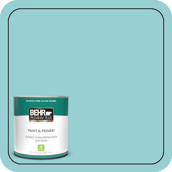 BEHR PREMIUM PLUS 1 qt. #M460-3 Big Surf Semi-Gloss Enamel Low Odor Interior Paint & Primer
