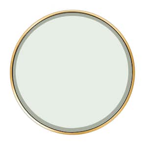 LED Light Up Backlit Touch 19.7 in. W x 19.7 in. H Round Frameless Wall Mount Bathroom Vanity Mirror in Gold