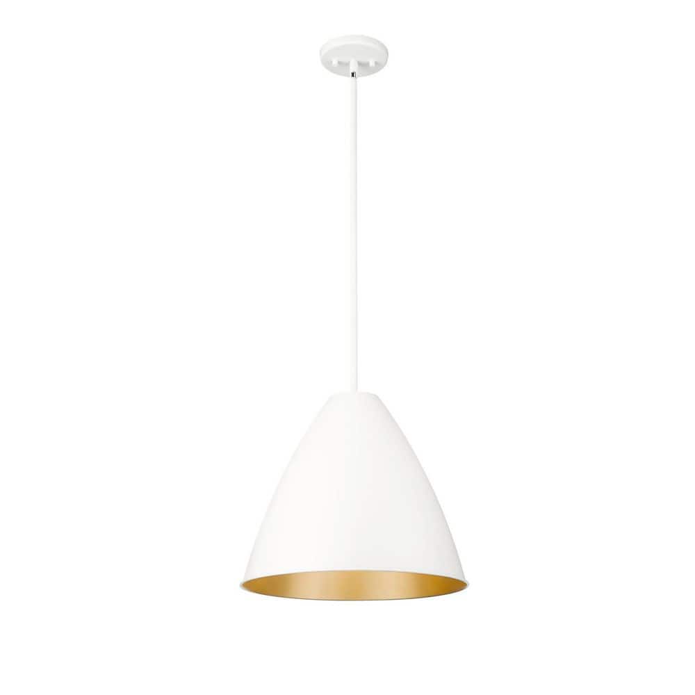 Kayman 15 in. Wide 1-Light Pendant-Matte White price history on PriceWatchPro