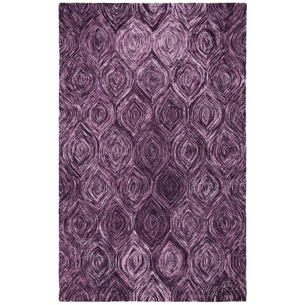 Ikat 4 ft. 6 ft. Purple Abstract Area Rug