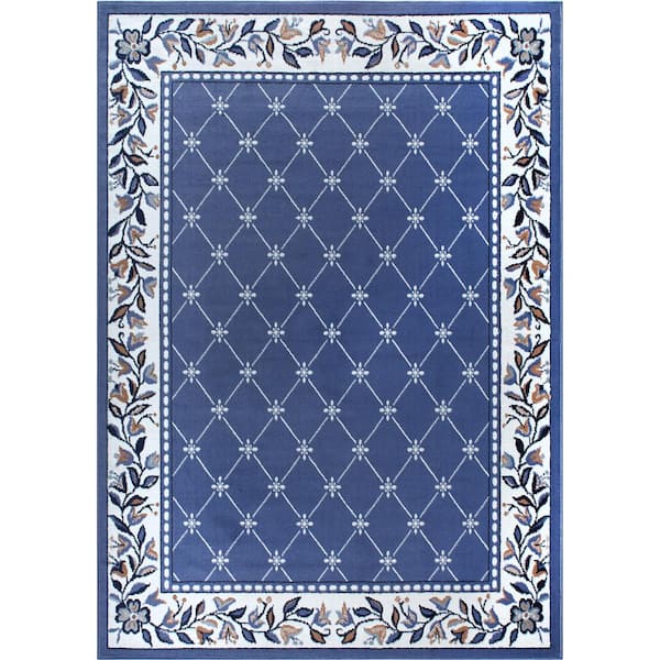 Home Dynamix Premium Aydin Blue/Ivory 5 ft. x 7 ft. Geometric Area Rug