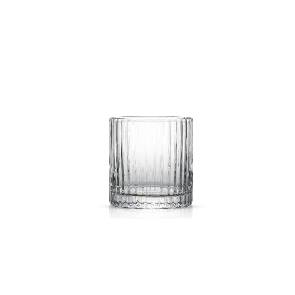 Elle 10oz Clear Fluted Double Old Fashioned Whiskey Glass Set