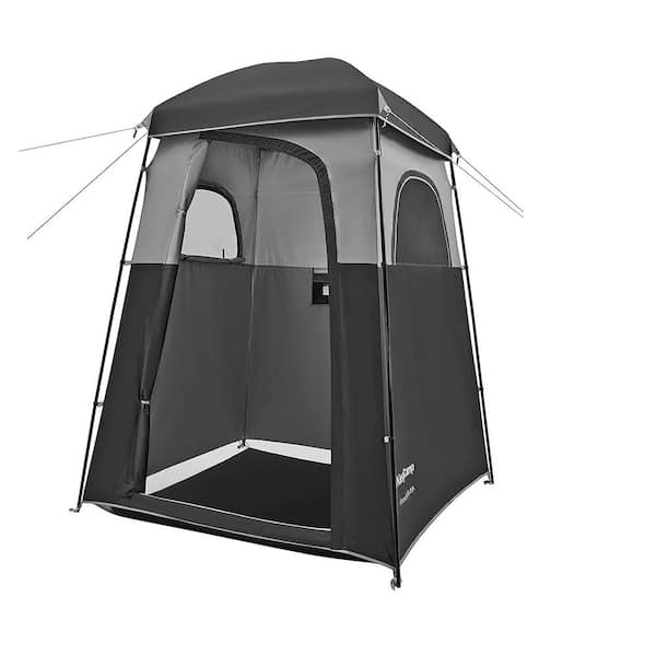 Unbranded 1-Person Oxford Outdoor Shower Tent for Camping Portable Instant Pop Up Privacy Tents and WeatherProof in Cyan Plus Gray