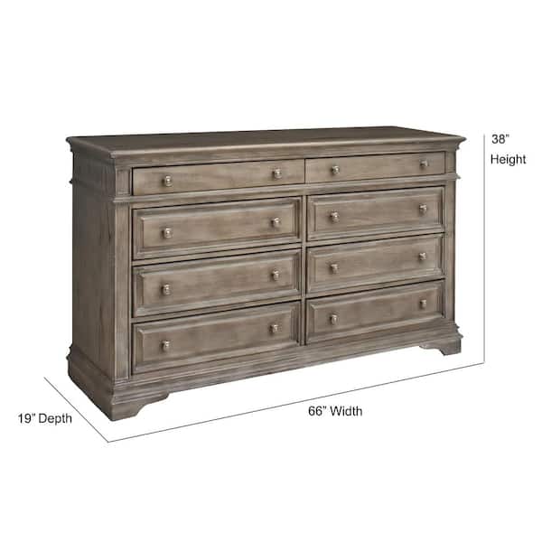 draw drawers　【Stone Hair Grip ：Silver】 Steve Silver Highland Park 8-Drawer Driftwood Dresser (66 in
