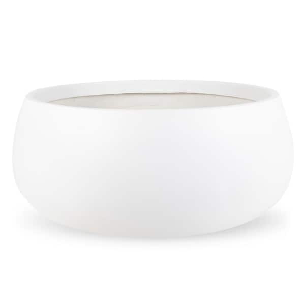 Vasesource Vale 12 in. x 25.75 in. x 25.75 in. Dia White Marine Grade Fiberglass Planter