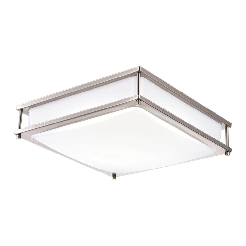 Brushed Nickel 15.75" LED Flush Mount Light with Acrylic Diffuser