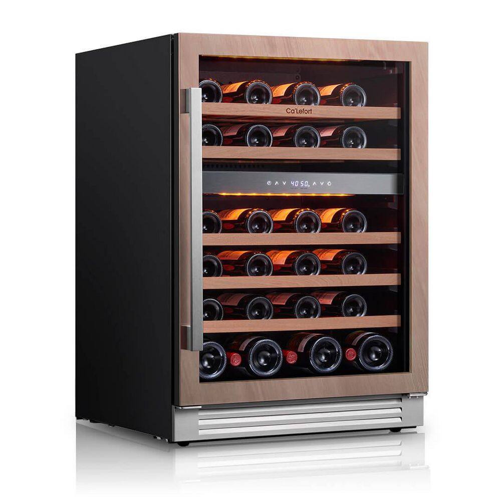 24 in. Dual Zone 52 Bottle Wine Cooler with Panel Ready Door Wine Fridge in Stainless Steel (Right-Hinged) price history on PriceWatchPro