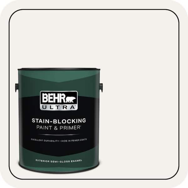BEHR ULTRA 1 gal. Home Decorators Collection #HDC-MD-06 Nano White Semi-Gloss Enamel Exterior Paint & Primer
