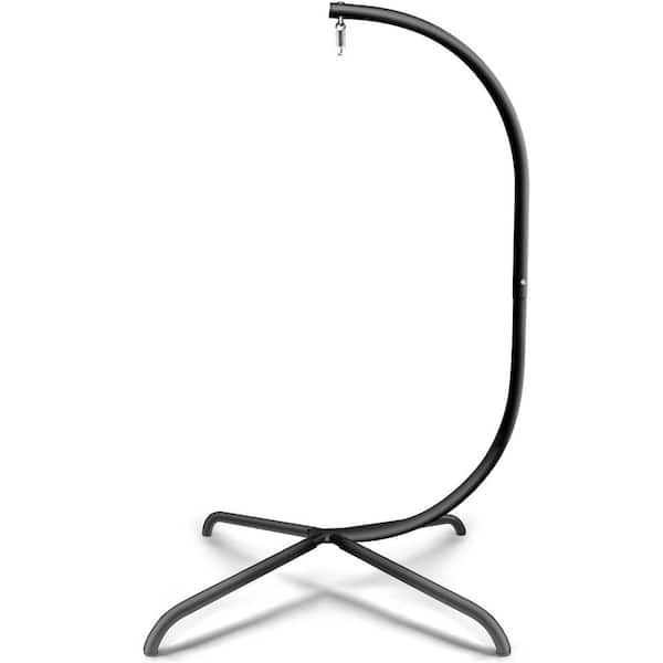 Unbranded Hammock Swing Chair Stand, Swing Chair Accessory, for Hanging Hammock C-Stand, Heavy-Duty Steel Hanging Stand-Black