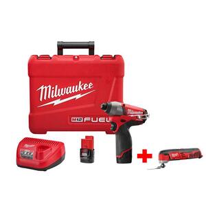 M12 FUEL 1/4 in. Cordless Hex Impact Driver Kit with Free M12 Multi-Tool (Tool-Only)