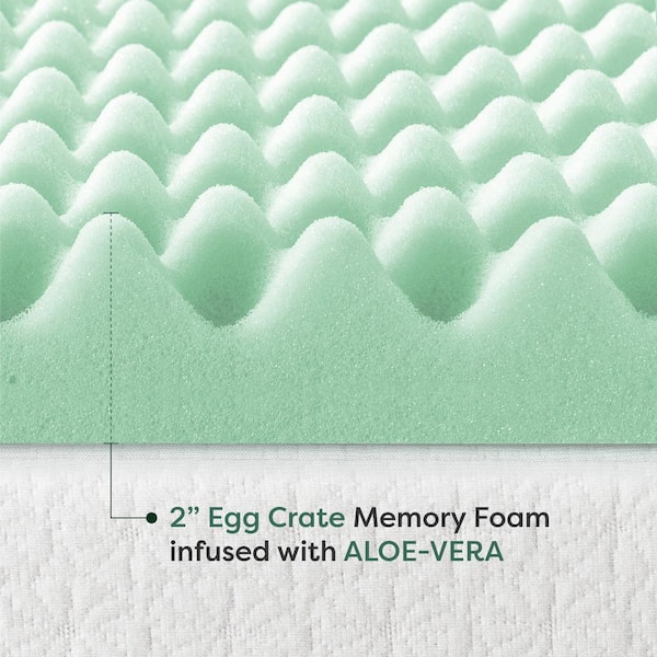 Alwyn Home Zone Egg Crate Memory Foam Mattress Topper