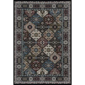 Kensington Patchwork Black 7 ft. x 10 ft. Area Rug