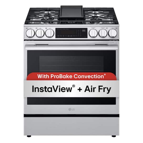 30 in. 6.3 cu. ft. Smart Oven 5-Burner Gas Range in Stainless Steel with ProBake Convection, Instaview, Air Fry
