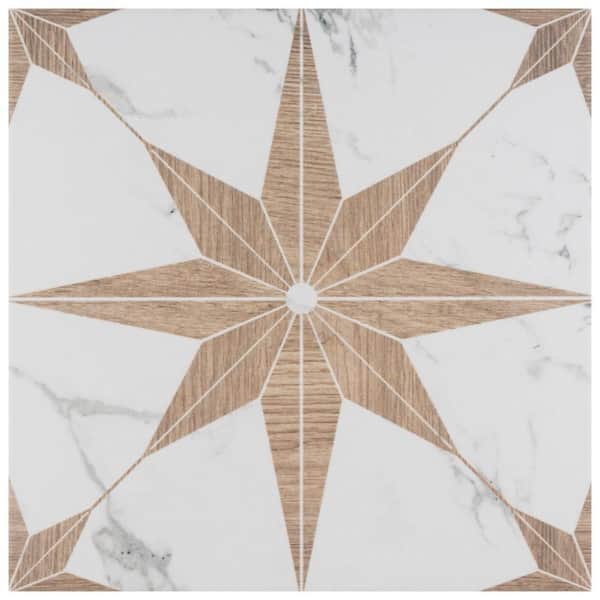 Merola Tile Llama Stella Loire Noce 9-3/4 in. x 9-3/4 in. Porcelain Floor and Wall Tile (10.88 sq. ft./Case)
