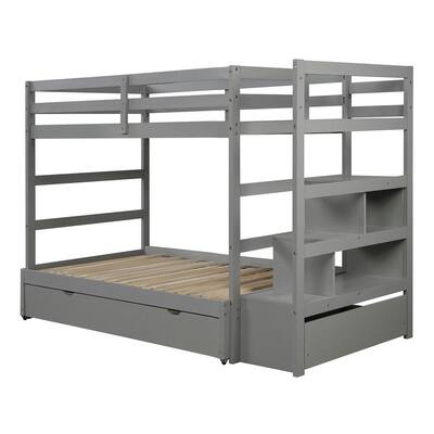 King Bunk Beds Kids Bedroom Furniture The Home Depot King Bunk Beds Kids Bedroom, Bunk Bed With King Size Bottom