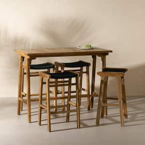 Agave Bohemian Black Wood 53.25 in. 4-Legs Dining Table for 4