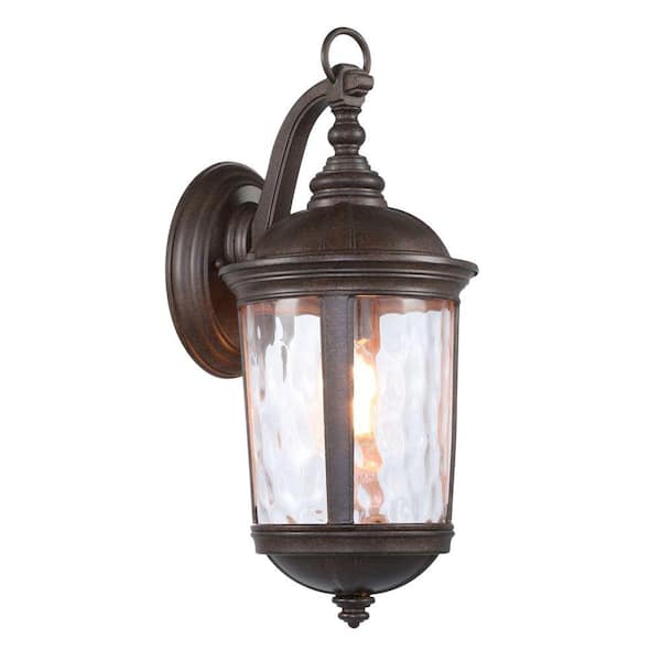 Hampton Bay Leeds Mystic Bronze Outdoor Wall Lantern