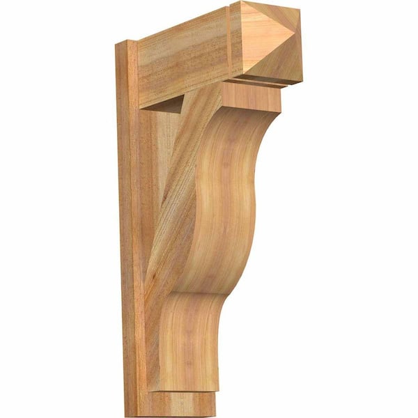 Ekena Millwork 8 in. x 32 in. x 20 in. Western Red Cedar Fuston Arts and Crafts Rough Sawn Outlooker