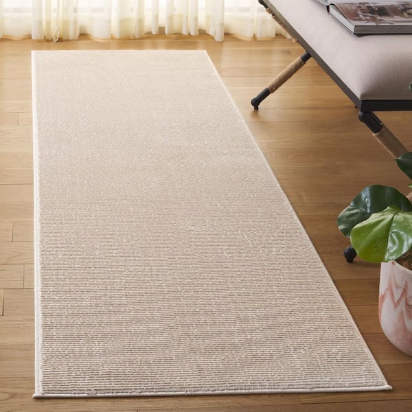 Revive 2 ft. x 8 ft. Beige Solid Runner Rug