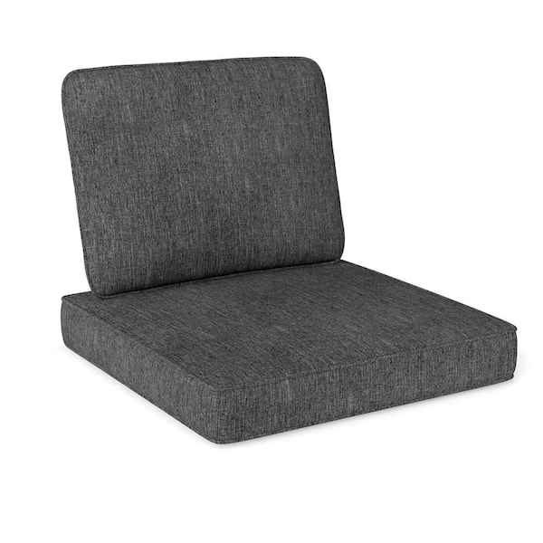 Costway 23 in. x 18 in. Outdoor Dining Chair Deep Seat Cushion and Back Pillow with Removable Covers Gray (2-Pack)