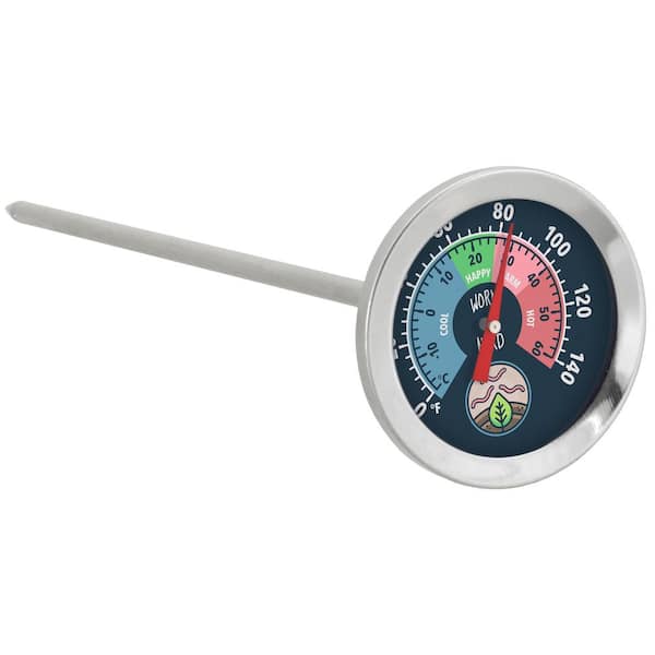Arcadia Garden Products Worm Nerd 8 in. Stainless Steel Worm Compost and Garden Soil Thermometer
