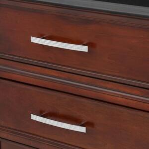 Vence Collection 5 1/16 in. (128 mm) Chrome and Crystal Modern Cabinet Bar Pull