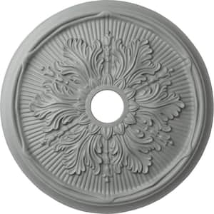 23-3/4" x 3-5/8" ID x 1-7/8" Luton Leaf Urethane Ceiling Medallion (Fits Canopies upto 3-5/8"), Primed White