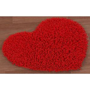 Red Shag Chenille Twist 1 ft. 9 in. x 2 ft. 10 in. Accent Rug