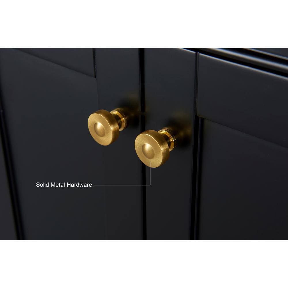 Audrey 60'' Black Onyx Double Bathroom Vanity with Marble Top