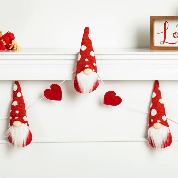 Glitzhome 72 in. Wooden/Metal Valentine's Heart Garland 2019400003 - The  Home Depot