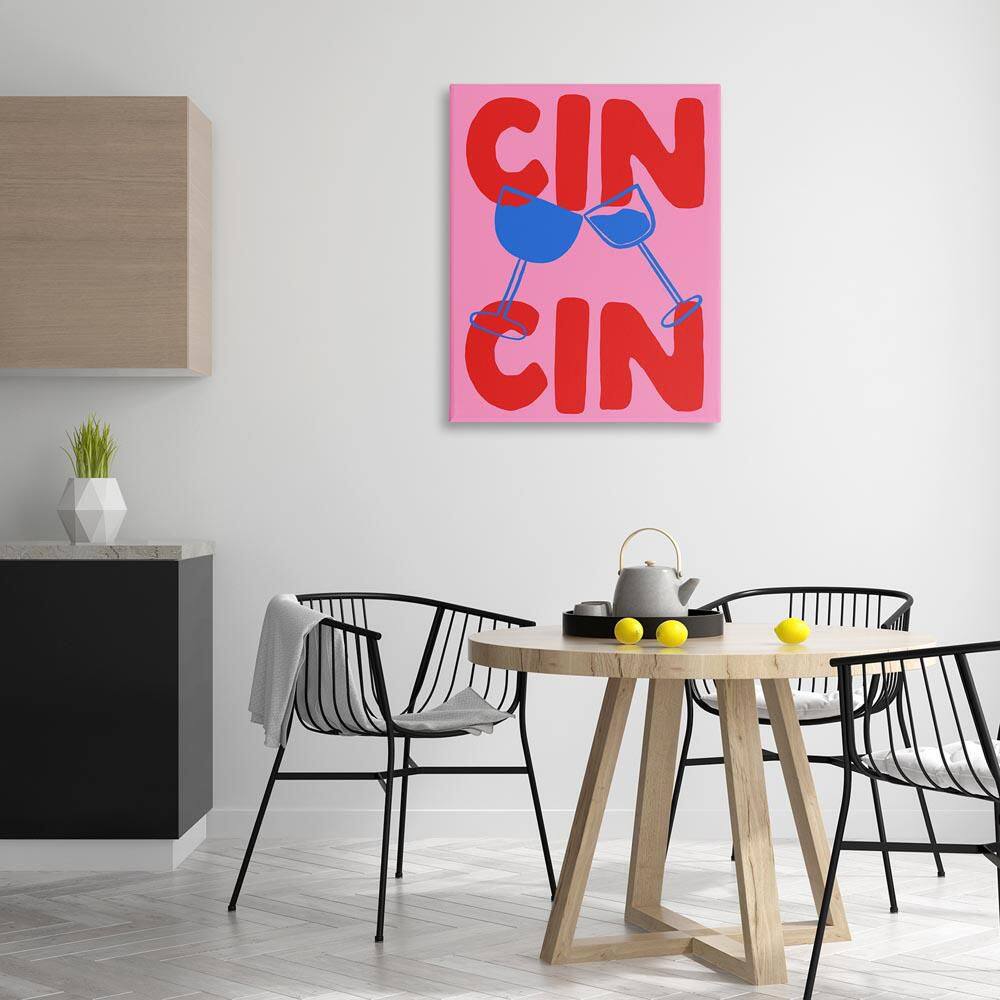 Bold Cin Cin Cheers by House of Lulu Unframed Typography Graphic Art Print 40 in. x 30 in. price history on PriceWatchPro