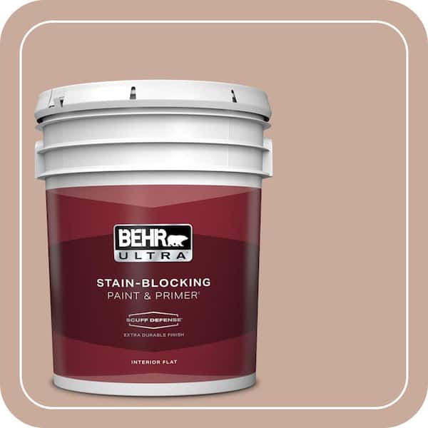 BEHR ULTRA 5 gal. #ICC-97 Powdered Allspice Extra Durable Flat Interior Paint & Primer