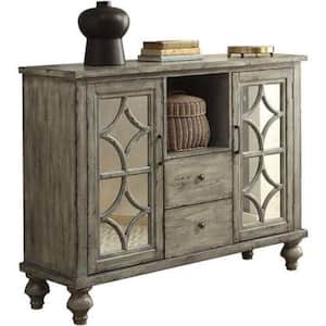 Velika 48 in. Weathered Gray Standard Rectangle Wood Console Table with 2-Drawers