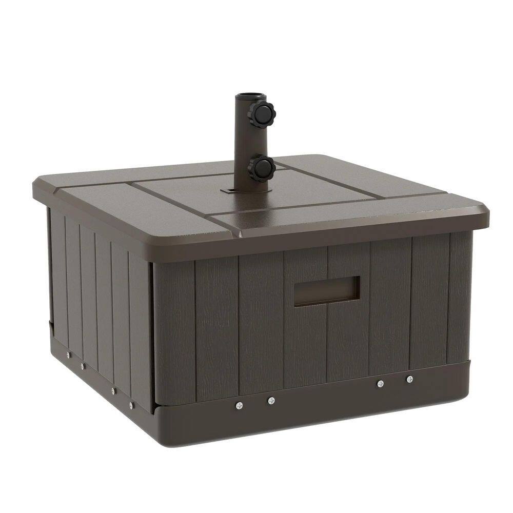 175 lb. 3-in-1 Patio Umbrella Base, Coffee End Table, in Flower Box Planter with Drain Hole, Brown price history on PriceWatchPro