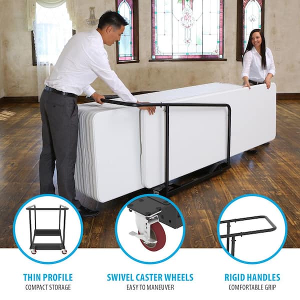 ホールディングテーブル Lifetime 60 in. Almond Plastic Stackable Folding Banquet Table