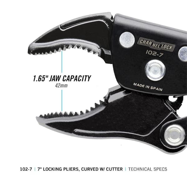 Channellock 7 in. Locking Pliers, Curved Jaw 102-7 - The Home Depot