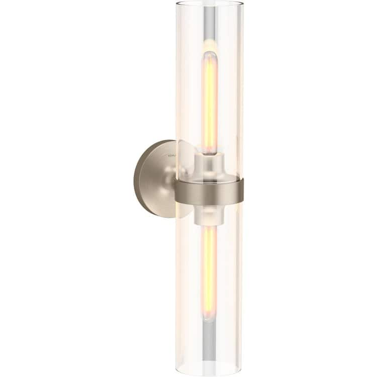 KOHLER Purist 2 Light Vibrant Brushed Bronze Indoor Bathroom Vanity Light Fixture, UL Listed