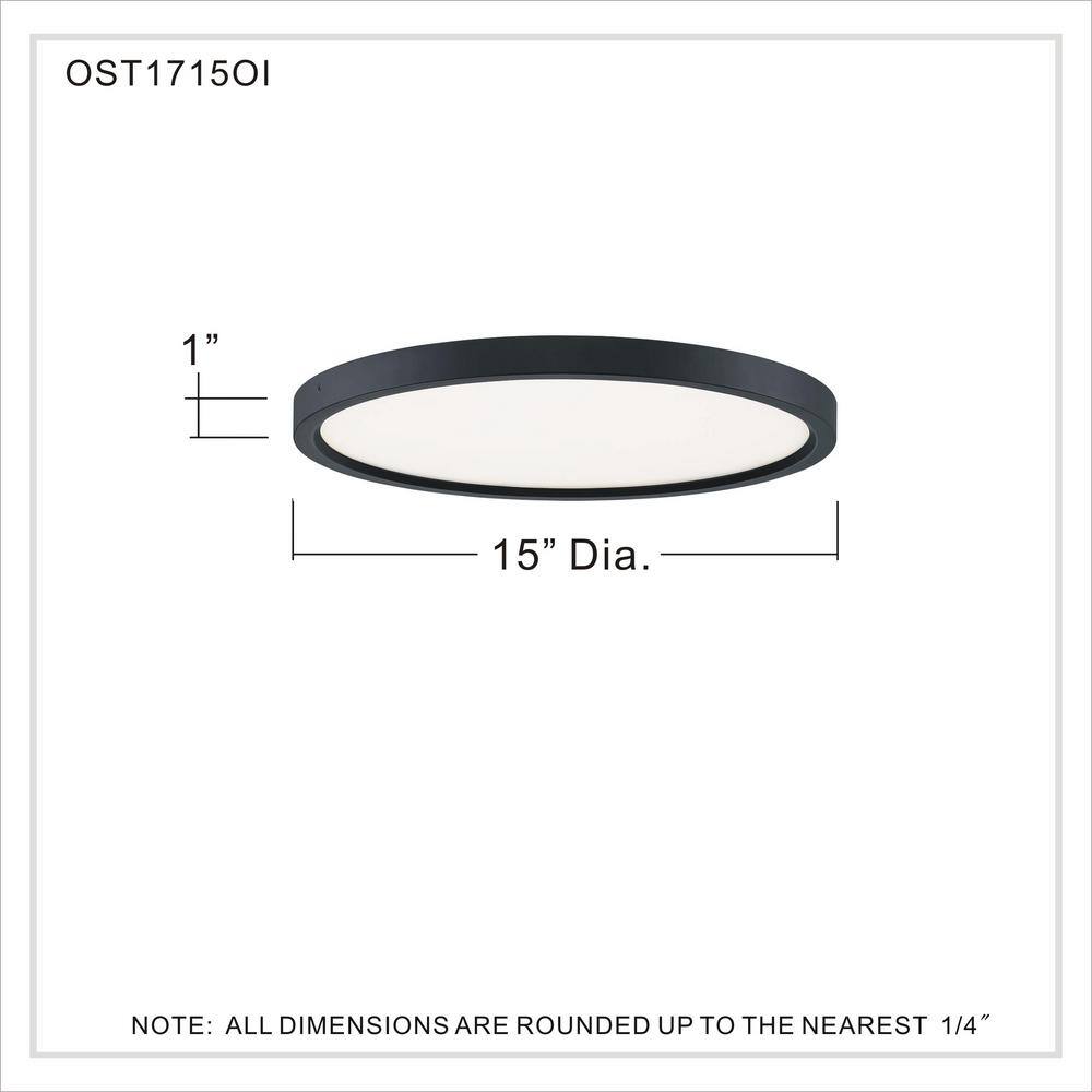 Elegant 15" Bronze & Nickel LED Flush Mount for Indoor/Outdoor