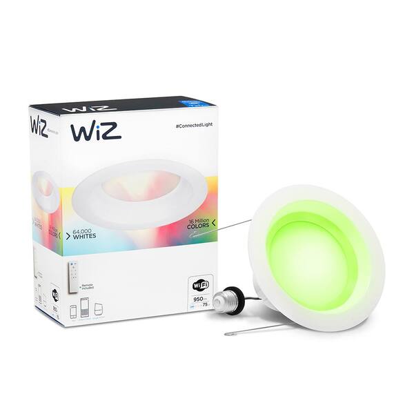 WiZ 6 in. Colors and Tunable White 75W Equivalent Wi-Fi Recessed Retrofit Down LED Light Bulb