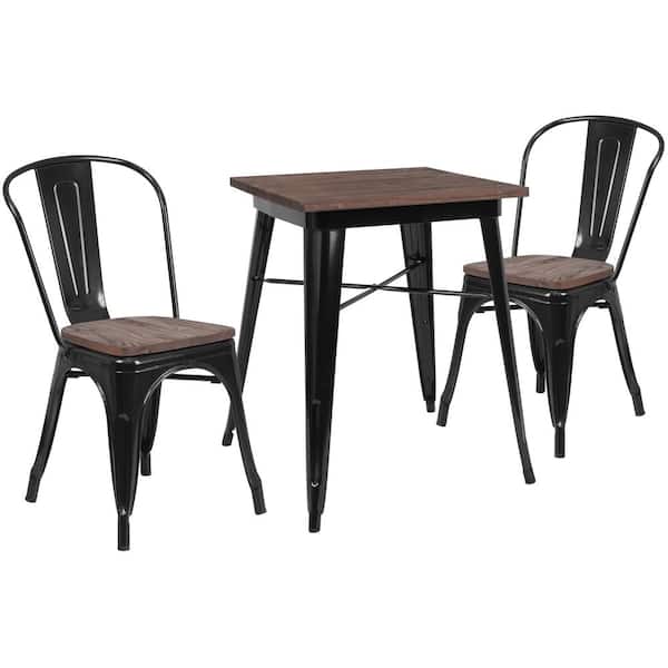 Carnegy Avenue 3-Piece Black Table and Chair Set