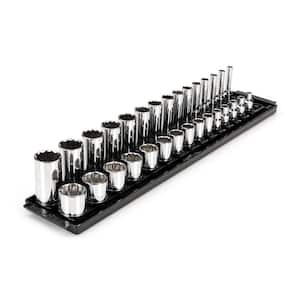 3/8 in. Drive 12-Point Socket Set with Rails (1/4 in.-1 in.) (30-Piece)