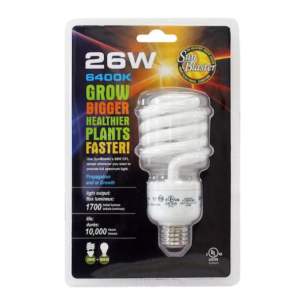 Unbranded 3 in. W x 6 in. D x 10 in. H SL0900156 Fluorescent CFL 6400K Greenhouse Self-Ballasted Light Bulb, 26-Watt