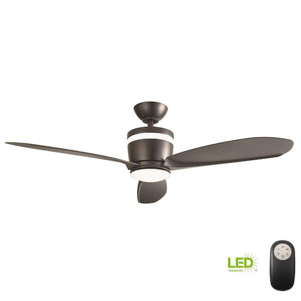 Home Decorators Collection Federigo 48 in. LED Indoor Matte Black Ceiling Fan with Light Kit and Remote Control
