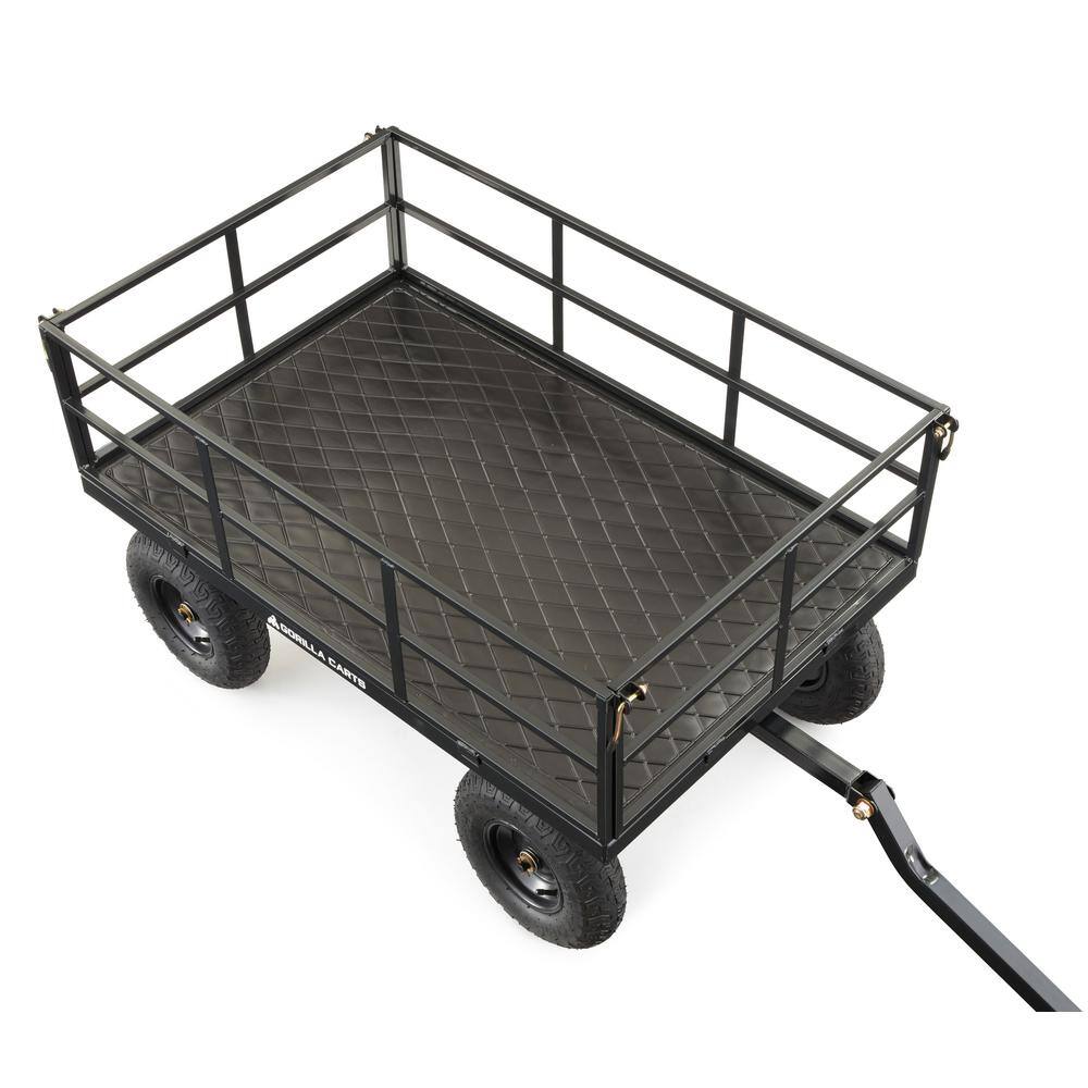 Black Heavy-Duty Steel Utility Wagon with Removable Sides
