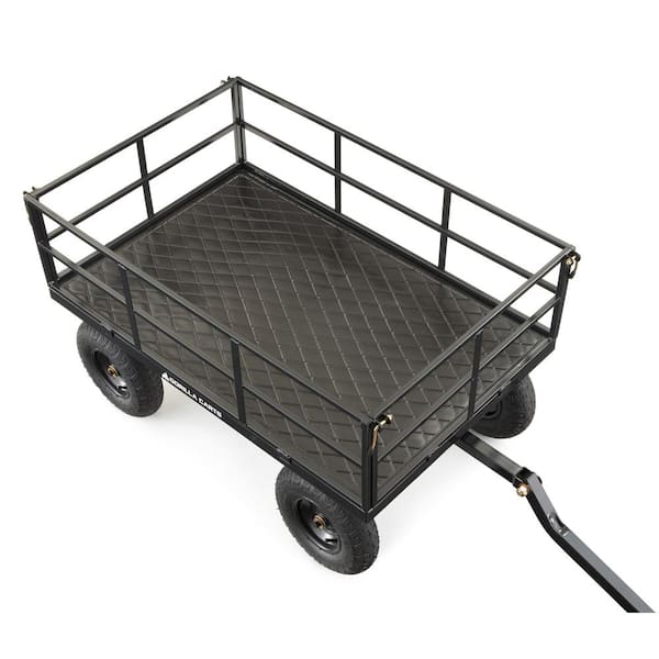 Utility Cart 1,200 lb Heavy Duty Steel Removable Side Panels Convertible Handle