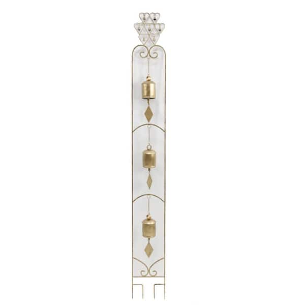 Evergreen 67 in H Bronze Metal Garden Bell Garden Decorative Stake